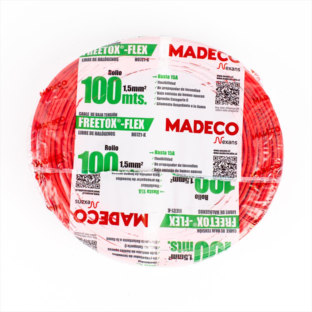 Rollo de cable 1.5mm libre de halógenos 100mts rojo | Dartel