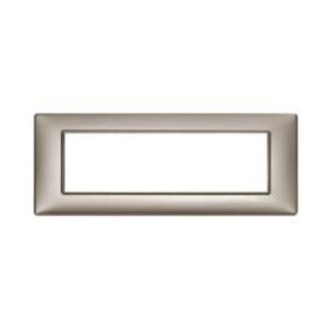 PLACA 7 MODULOS. METAL. NIQUEL PERLADO 146577476 Vimar