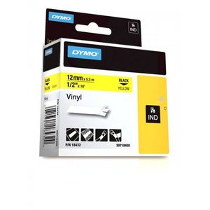 CINTA VINILO 12mm x 5,5m FONDO AM/TEXTO NE P/RHINO 4200-6000 49206136