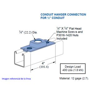 PLACA ENTRADA CONDUIT 1/2 P-2535 EG 339908236 Unistrut