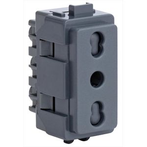 MODULO GENESIS CON TOMACORRIENTE BIPASO 10/16A 2P+T, NEGRO 791763 Schneider Electric