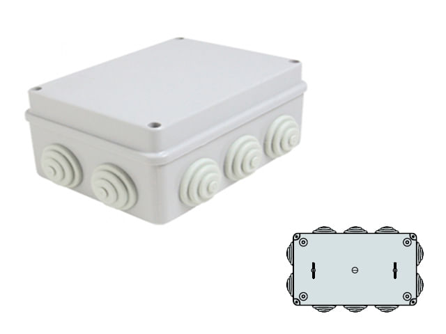 CAJA ESTANCA 200x155x80mm 10 SALIDAS IP55 11231234 FNX