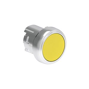 Pulsador plano amarillo (cabezal), Contacto momentaneo, 22mm, metalico 2486472 Lovato