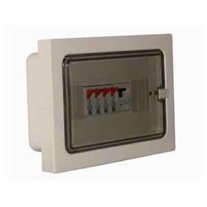 TABLERO METALICO EMBUTIR PARA MUROS DE MENOR ESPESOR 10 MODULOS DIN  PUERTA TRANSPARENTE 6772-D 11677205 Saime