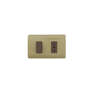 PLACA GENESIS ARMADA CON INTERRUPTOR DOBLE 9/15 16A 250V, HUMO 2760263 Schneider Electric