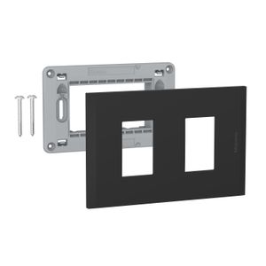 PLACA 1+1P  BLACK CON SOPORTE 5S2NG02 Bticino