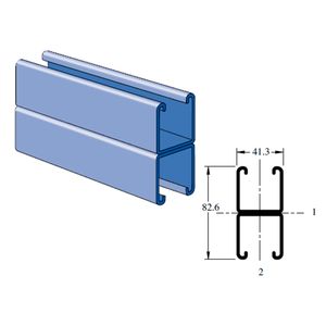PERFIL 41x82x3000x2.7mm GALVANIZADO EN CALIENTE (HG) DOBLE 337409236 Unistrut