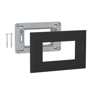 PLACA 3P BLACK CON SOPORTE 5S3NG02 Bticino