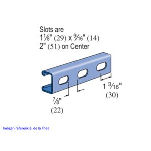PERFIL 41x21x3000x1.9mm (PG) RANURADO 337408036 Unistrut