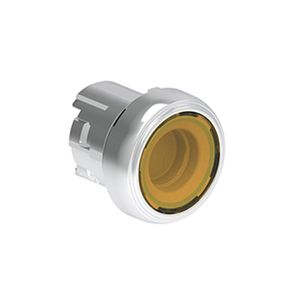 Pulsador luminoso plano amarillo (cabezal), Contacto momentaneo, 22mm, metalico 2484072 Lovato