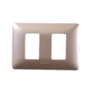 PLACA 2 MODULOS ALUMINIO MATE MATIX COLOR TITANIO CLARO Bticino 97357202 Bticino
