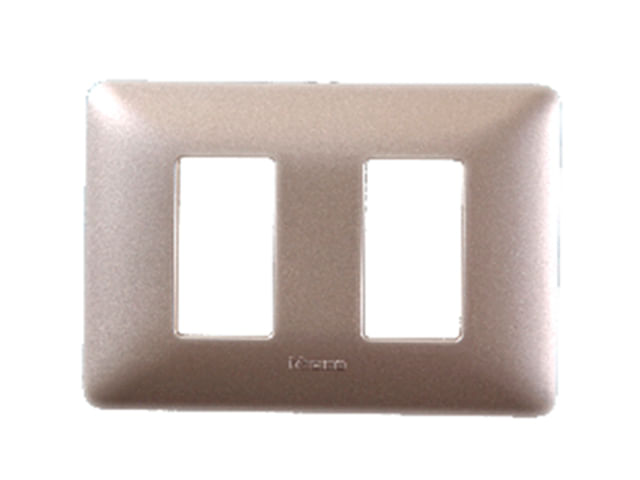 PLACA 2 MODULOS ALUMINIO MATE MATIX COLOR TITANIO CLARO Bticino