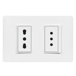 ENCHUFE DOBLE 10A 2P+T + 10/16P 2P+T PLACA ARMADA BLANCA 8129302 Bticino