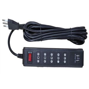 ALARGADOR MULTIPLE 5P + 2USB 5MT NEGRO 56408234 FNX