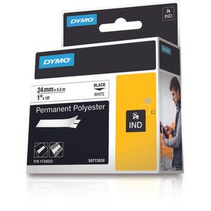 CINTA POLIES PERM 24mm x 5,5m FONDO BL/TEXTO NE P/RHINO 6000 49302136