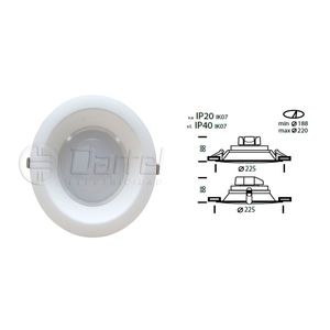 FOCO LED EMBUTIDO DIFUSOR RETRAIDO BLANCO  23W  4K IP20 SPEAKER 1270201025 Darlux
