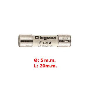 FUSIBLE MINIATURA 5X20 RAPIDO 1,25A/250V/1KA 1021204 Legrand