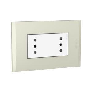 TOMA DUPLEX 10A BLANCA PL3P PERLA 2113E2BNA02 Bticino