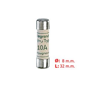 FUSIBLE CILINDRICO INDUSTRIAL TIPO AM(LENTOS) 8X32 10A. 1201004 Legrand