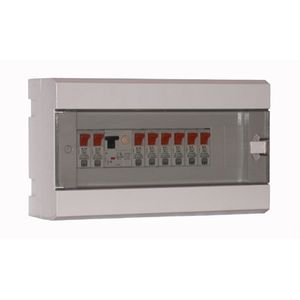 TABLERO MODULAR PLASTICO DE SOBREPONER IP41, PARA 12 MODULOS DIN PUERTA TRANSPARENTE ART. 6972-D 11697205 Saime