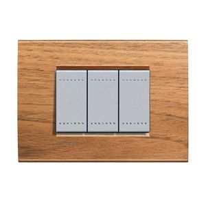 TAPA L&L RECTANGULAR 3P NOGAL ITALIANO 4803LNC108 Bticino