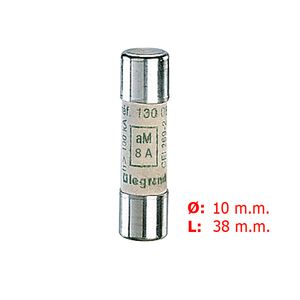 FUSIBLE CILINDRICO INDUSTRIAL TIPO AM(LENTOS) 10X38 8A. 1300804 Legrand