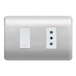 PLACA GENESIS ARMADA CON INTERRUPTOR 9/12 + TOMA CORRIENTE 10A 250V - LIEN 6993363 Schneider Electric