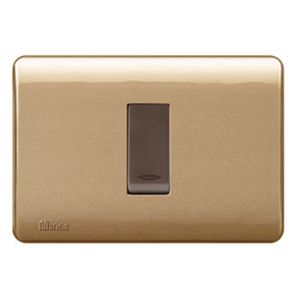 PLACA GENESIS ARMADA CON PULSADOR 16A 250V, DORADO 2780563 Schneider Electric