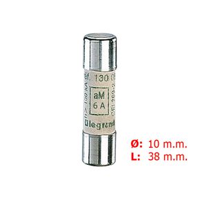 FUSIBLE CILINDRICO INDUSTRIAL TIPO AM(LENTOS) 10X38 6A. 1300604 Legrand