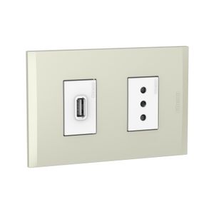 CARGADOR USB A+ TOMA 10A BLANCO PL1+1P P 2270USBEBNA02 Bticino