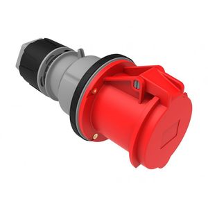 ENCHUFE INDUSTRIAL IP44, LIBRE DE HALOGENOS, HEMBRA VOLANTE, 380V, 63A, 3P+T, BEMIS 6212635 FNX