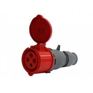 ENCHUFE INDUSTRIAL IP44, LIBRE DE HALOGENOS, HEMBRA VOLANTE, 380V, 32A, 3P+T, BEMIS 6211635 FNX