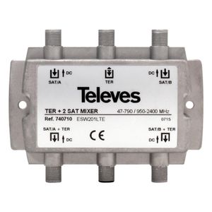 MEZCLADOR (MATV + 2 SAT) DOBLE TRONCAL. 740710146 Televes