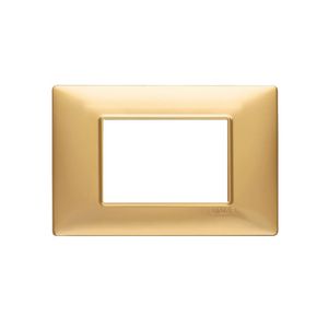 PLACA 3 MODULOS ESPECIAL DE ALUMINIO A PRESION COLOR ORO 865776 Vimar