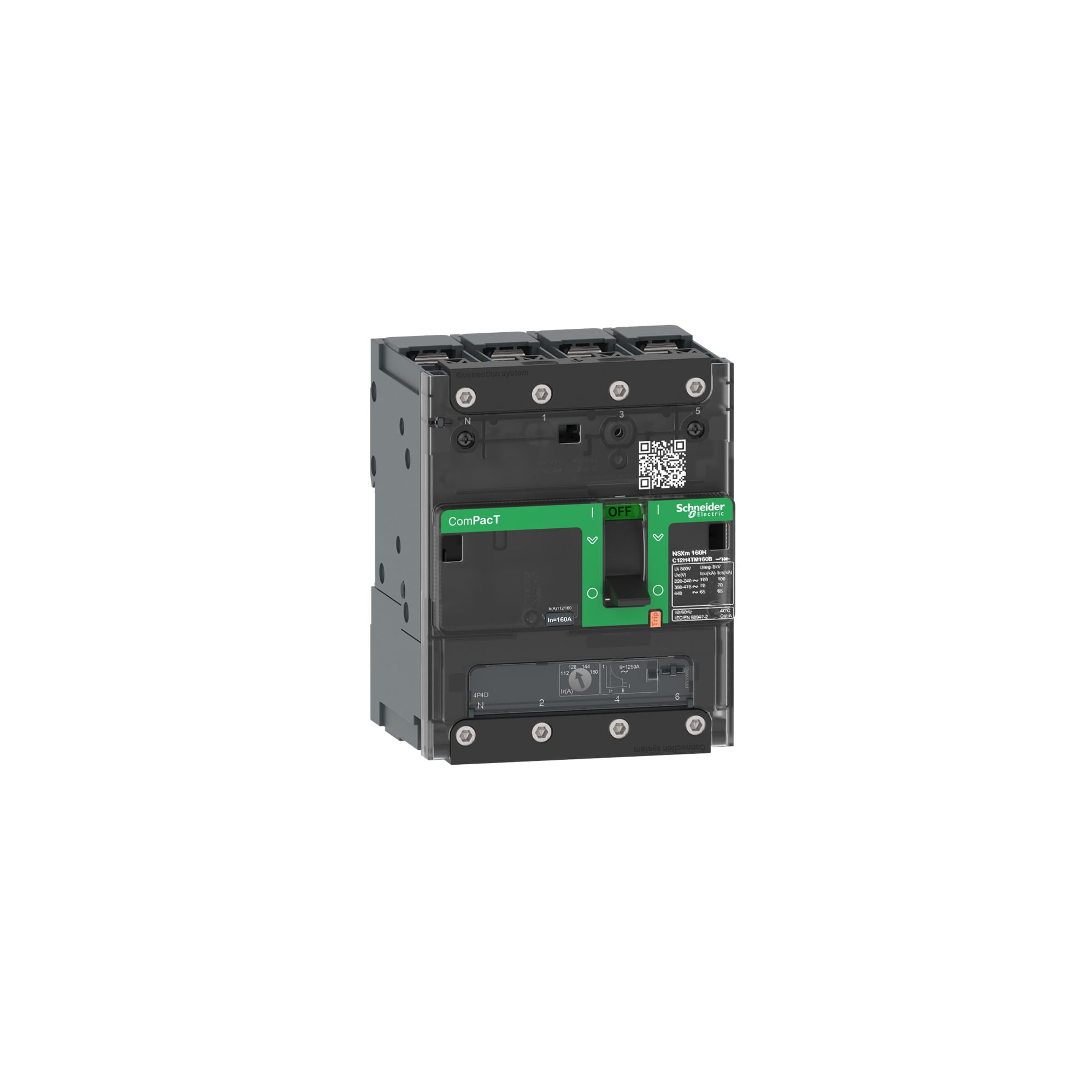 Interruptor NSXm160B 4P4D 160A TMD BUSBAR regulable 112-160A fijo