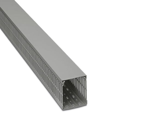 Canaleta Ranurada Gris 60x60mm | Tira 2 Metros